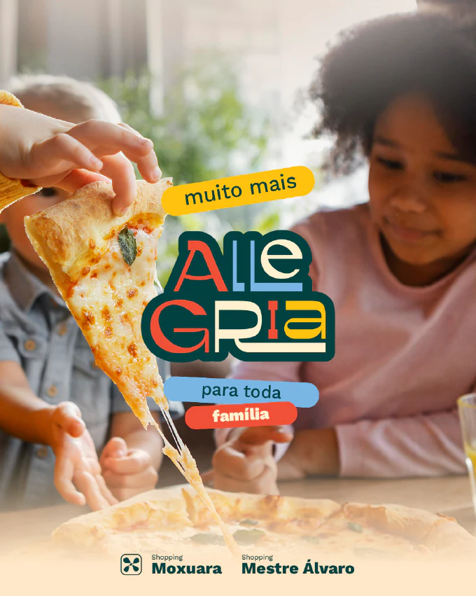 Post da Allegria com crianças dividindo uma pizza