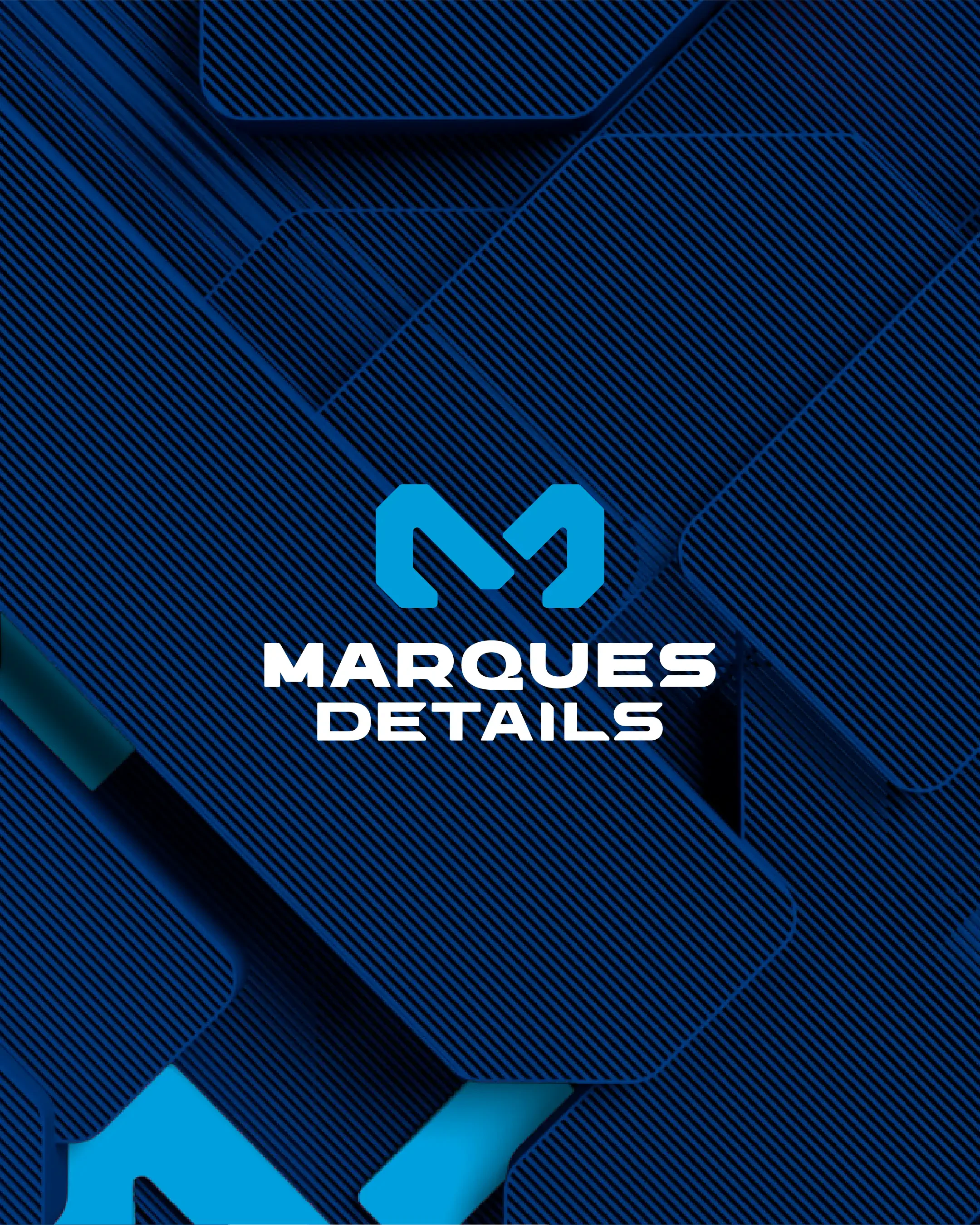 Marca Marques Details, com o símbolo em azul